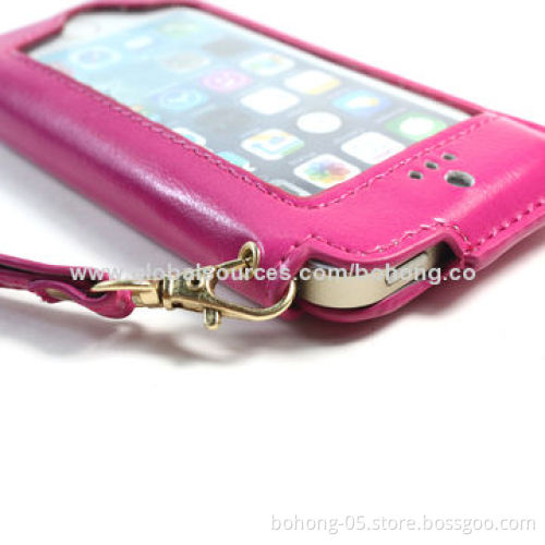 Leather case for iPhone 5S with kickstand, various colors are available